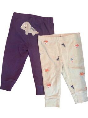 Carter’s Dinosaur Baby Pants Bundle 6M & 9M Cotton Joggers Boys